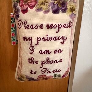 Hand made Floral Embroidered/needlepoint Door Hanger